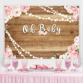Lofaris Oh Baby Flower Wooden Shower Backdrop For Girl